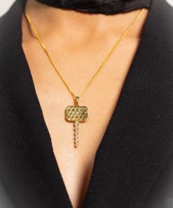 Clear Stone Chabi Key Pendant, Gold 6 2W5A7753