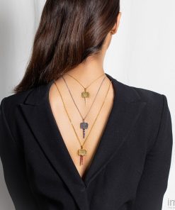 Clear Stone Chabi Key Pendant, Gold 7 2W5A7796