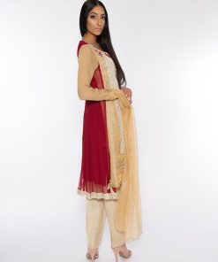 Semi Formal Suit Gold/ Maroon Anfr-285Gm 5 Angoldlacea
