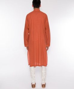 Men'S Cotton Kurta Burnt Orange Anmn-208Ko 5 Anorangekurtab