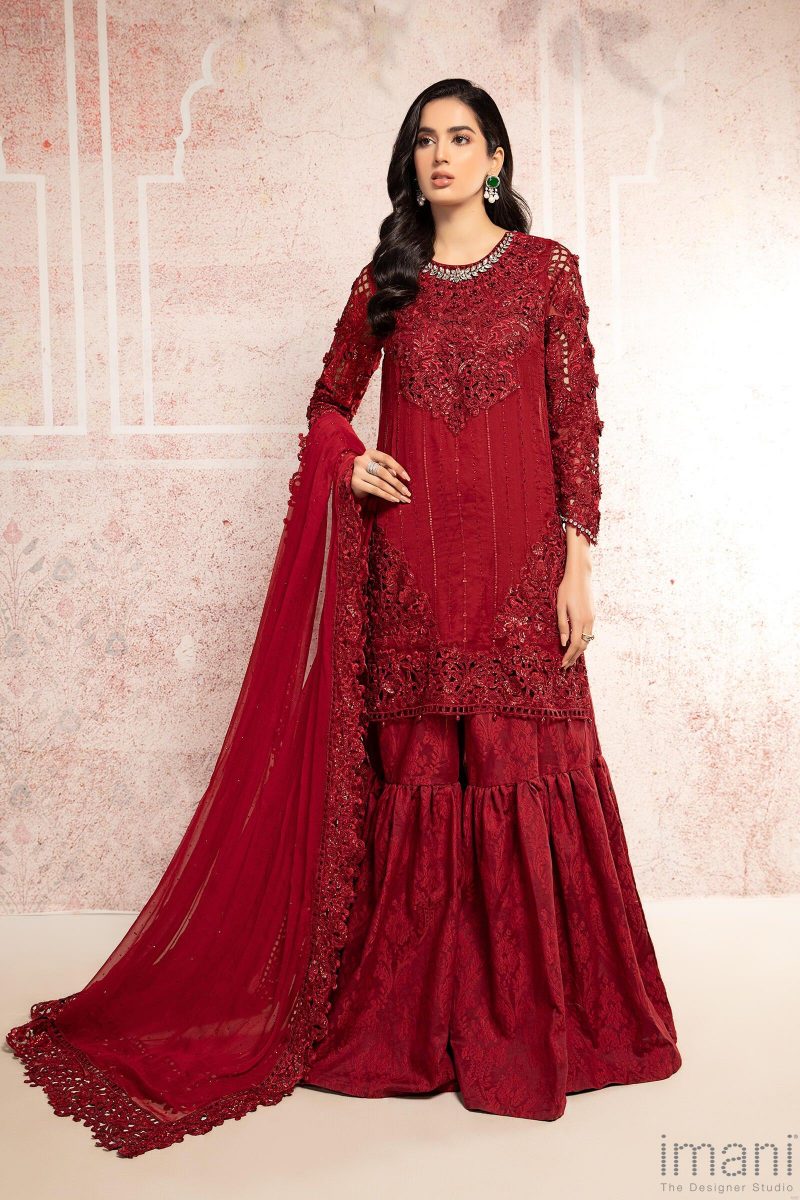 Maria.b Mbroidered Collection Bds-2305-Ruby Red