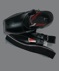 Imran Khan Style Black Kaptaan Chappal, Kap2001Blk 5 Blkkaptanb