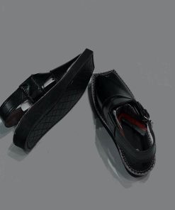 Imran Khan Style Black Kaptaan Chappal, Kap2001Blk 4 Blkkaptana