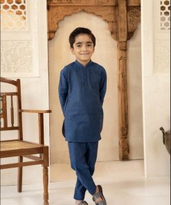 BOYS 2PC KURTA TROUSERS BLUE SUIT IMIST-28BL