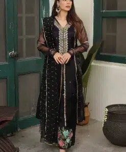 Imani Luxury Pret Evening Wear Daisy Black Outfit IMHEM20225B