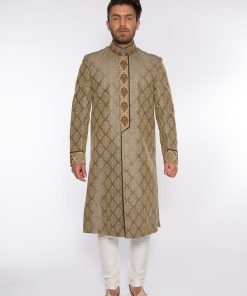Grey Jamawar Classic Fit Sherwani EDIM-288GJ