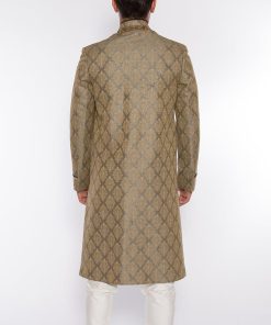 Grey Jamawar Classic Fit Sherwani Edim-288Gj 7 Greyjamawarc