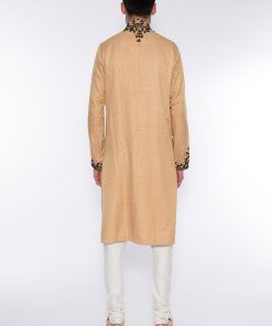 Hsy Men'S Karandi Jamawar Kurta Gold Hsyk-177Gd 5 Hsygoldkurta