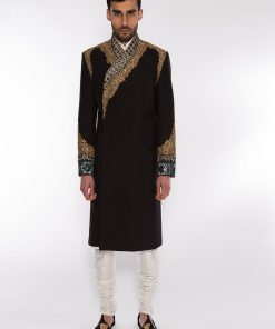 Hsy Black Angrakha Sherwani Shys-187Ba 5 Hsywrap