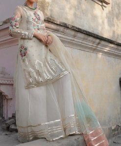 Imani Luxury Pret Evening Wear Outfit-Cremê Imleel20228C 8 Leela.manistudio.com