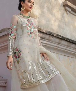 Imani Luxury Pret Evening Wear Outfit-Cremê Imleel20228C 7 Leelab.manistudio.com