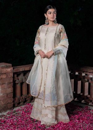 IMANI LUXURY PRET EVENING WEAR OUTFIT - IVORY IMHEM20223I