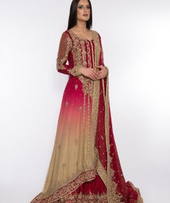 Bridal Dress /Gown Skirt Dupatta Mbex-047Mg 5 Mbgold Redbridala