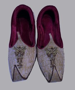 Gold Jamawar Groom Khussa, Shoes, MNKS101GLD