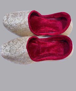 Gold Jamawar Groom Khussa, Shoes, Mnks102Gld 5 Mngoldr10A