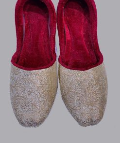 Gold Jamawar Groom Khussa, Shoes, MNKS102GLD
