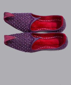 Maroon Stone Encrusted Khussa, Shoes, Imks107Mrn 4 Maroonstone10A Scaled