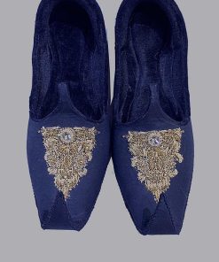 Black Raw Silk Groom Khussa, Shoes, MNKS104BLK