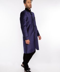 Royal Blue Velvet Classic Fit Sherwani Edim-238Rl 4 Royalvelvetb
