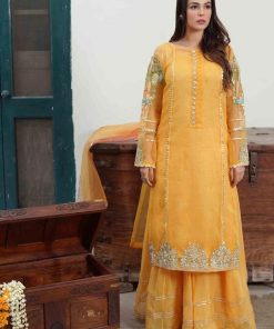 Imani Luxury Pret Evening Wear Outfit - Saffron Imhem20221S 8 Saffron4