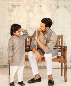 Boys 2Pc Kurta Trousers Milky Coffee Suit Imist-38Mc 3 Brown36A