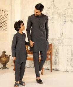 Boys 2Pc Kurta Trousers Charcoal Suit Imist-35Ch 3 Charoal35