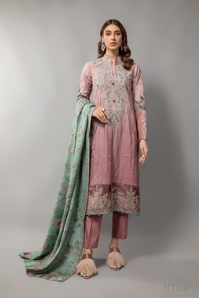 Maria.b Linen Collection Ash Pink Suit Mbdls-904P