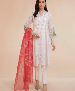 MARIA.B SUMMER LAWN SUIT WHITE MBDS-2204AW