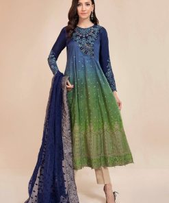 MARIA.B SUMMER LAWN SUIT SHADED BLUE GREEN MBDS-2205BG