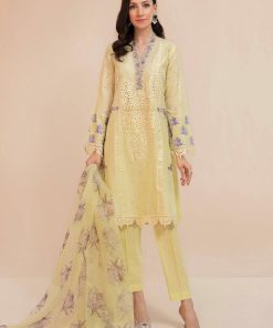 MARIA.B COtTTON LAWN SUIT LEMON MBDS-212BL