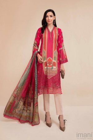 MARIA.B SUMMER LAWN SUIT HOT PINK MBDS-2214AM