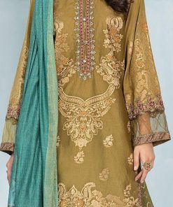 Maria.b Casual Wear Gharara Suit Olive Green Mbdw-Ea22-22Og 7 Dw Ea22 22 Olive Greenb