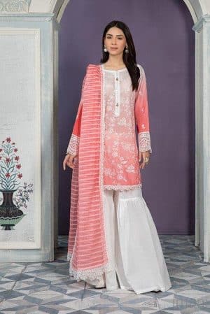 MARIAB CASUAL WEAR SUIT PINK/WHITE MBDW-EA22-34PW