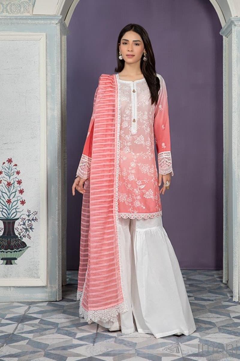 Mariab Casual Wear Suit Pink/White Mbdw-Ea22-34Pw