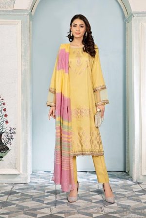 Mariab Casual Wear Suit Yellow MBDW-EA22-44Y