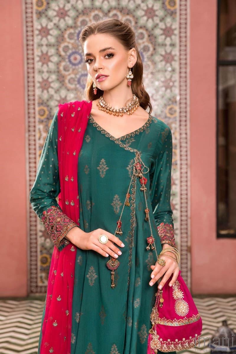 Maria.b Casual Wear Green/ Pink Suit Mbdw-Ea22-52Gp