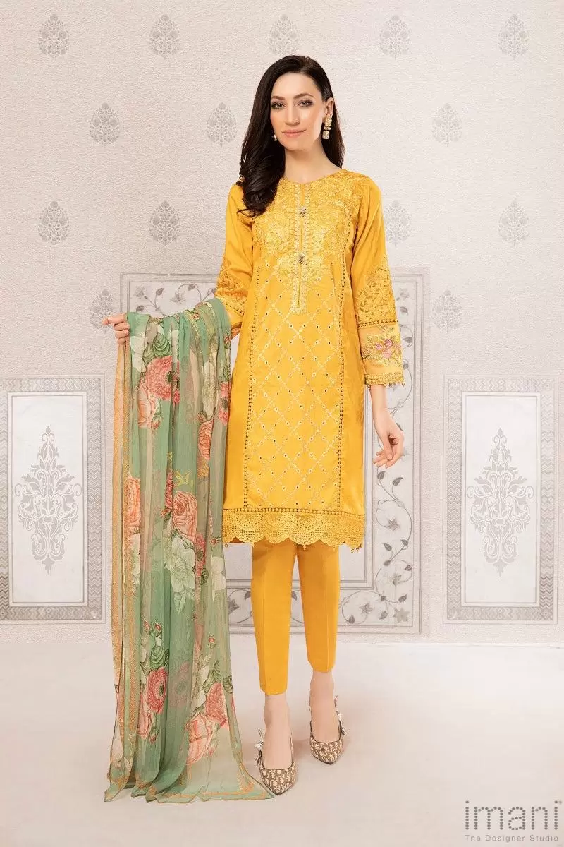 Mariab Casual Wear Suit Yellow Mbdw-Ef22-17Yl