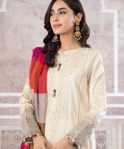 Maria.b Casual Wear Shalwar Kameez Off-White Mbdw-Pf22-17Ow 9 Dw Pf 2217 Off White Closeup Imanistudio.com
