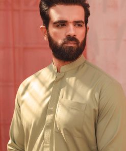2Pcs Men’s Wear Suit Karvaan Imist03-Apple Green 4 Ist 03 Apple