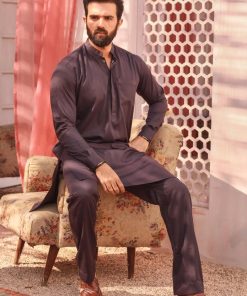 2Pcs Men’s Wear Shalwar Kameez Karvaan Imist03-Nightshade 7 Ist 03 Marjandab