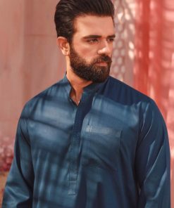 2Pcs Men’s Wear Shalwar Kameez Karvaan Imist03-Metalic Blue 6 Ist 03 Metalicbluea