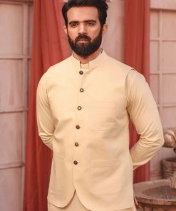 3PCS Men’s Shalwar Kameez Wasf IMIST04-BEIGE