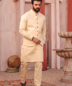 3Pcs Men’s Shalwar Kameez Wasf Imist04-Beige 8 3Pcs Men'S Shalwar Kameez Wasf Imist04-Beige