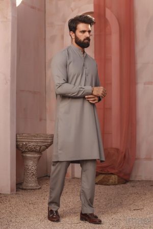 2PCS Men’s Wear Shalwar Kameez IMIST07A-Mid Grey