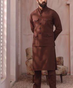3PCS Men’s Wear Straight Pants Suit EMIR IMIST07-MAROON