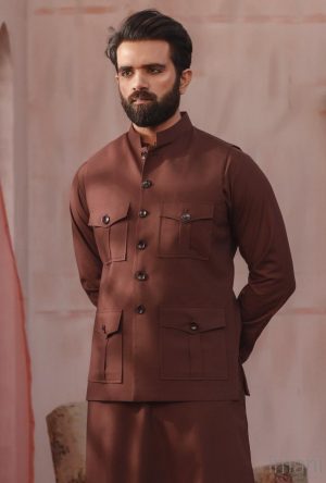 Men’s Wear Poly/Viscouse Waistcoat Emir Imist07W-Maroon