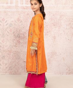 MBMKS-W21-05 ORANGE SHIRT AND PINK TROUSERS KIDS WEAR
