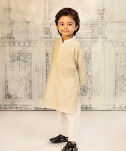 BOYS 2PC KURTA TROUSERS CREMÈ SUIT IMIST-37CM