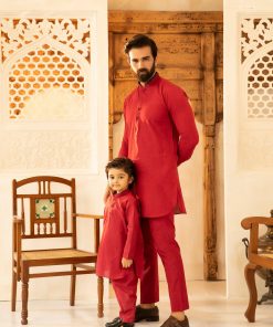 2Pc Men'S Kurta And Pants Stitched Red Suit Imist-26Rd 7 Red26A 47C4B00A 561A 464E Afdb 65B70B215E8C