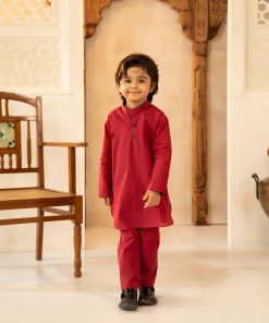 BOYS 2PC KURTA /TROUSERS RED SUIT IMIST-29RD